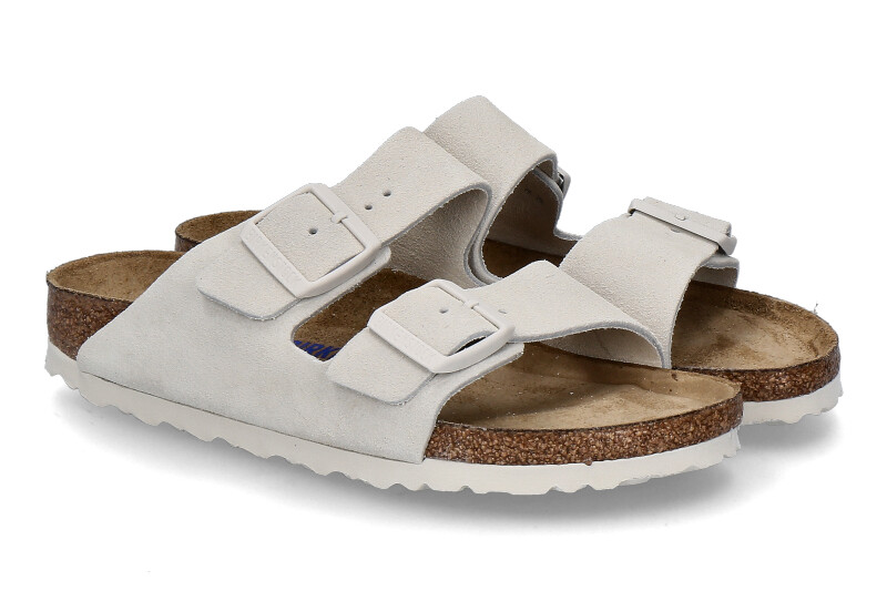 Birkenstock Pantolette ARIZONA BS VELOUR- modern suede antique white_271100060_1