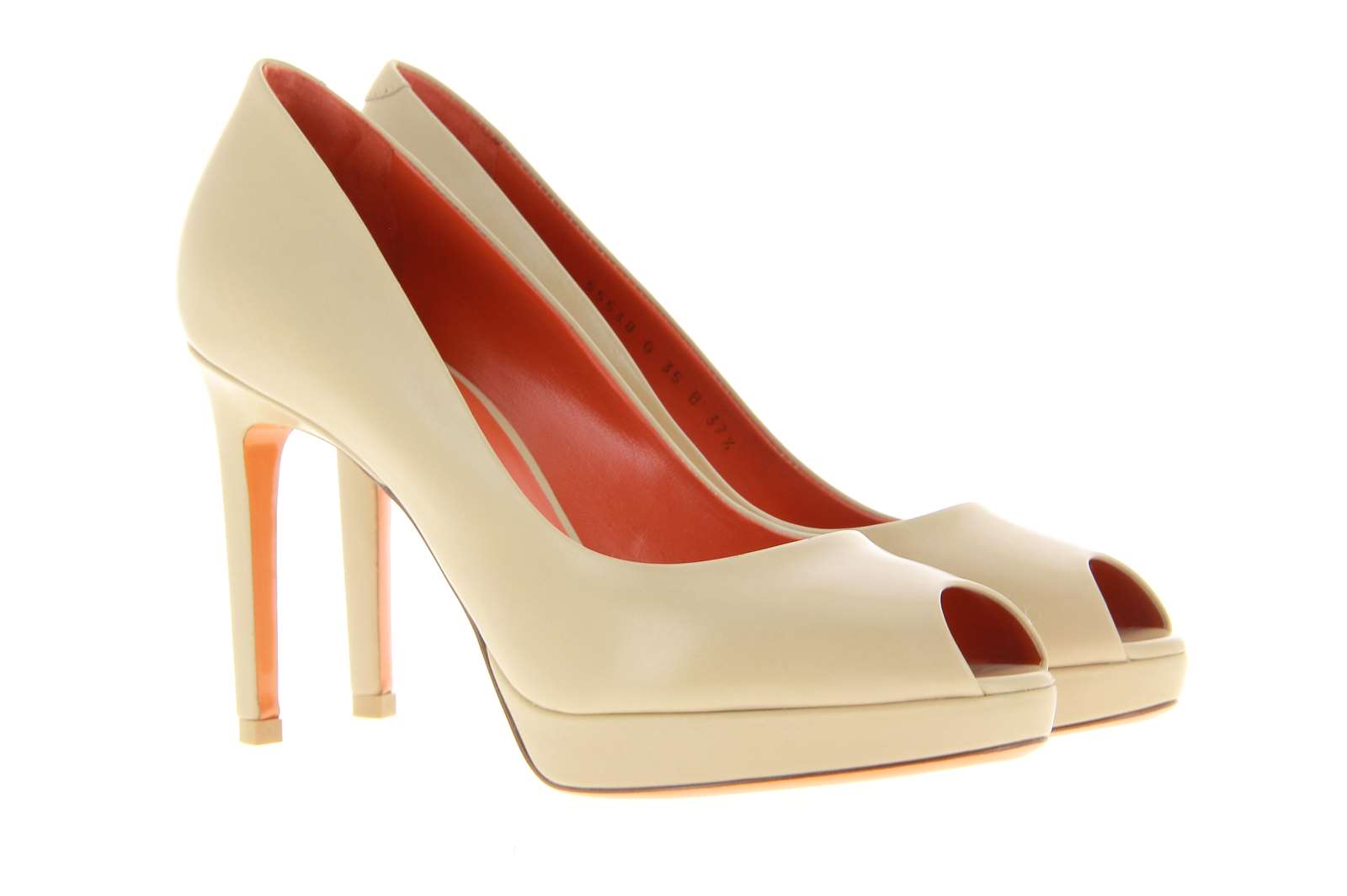 Santoni peeptoe LEATHER BEIGE