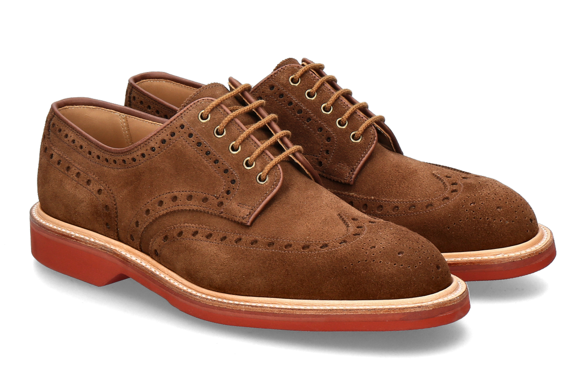 Crockett & Jones Schnürschuh CARDIGAN SUEDE- snuff/ mittelbraun