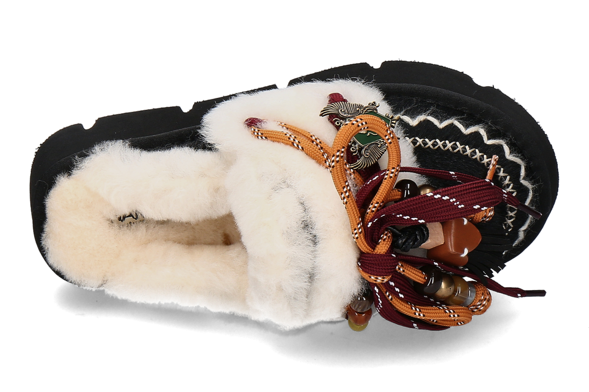 Nan-Ku Couture Pantolette gefüttert GFH22 Pony- schwarz_232000207_5