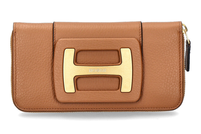 Hogan purse CONTINENTAL ZIP AROUND COGNAC