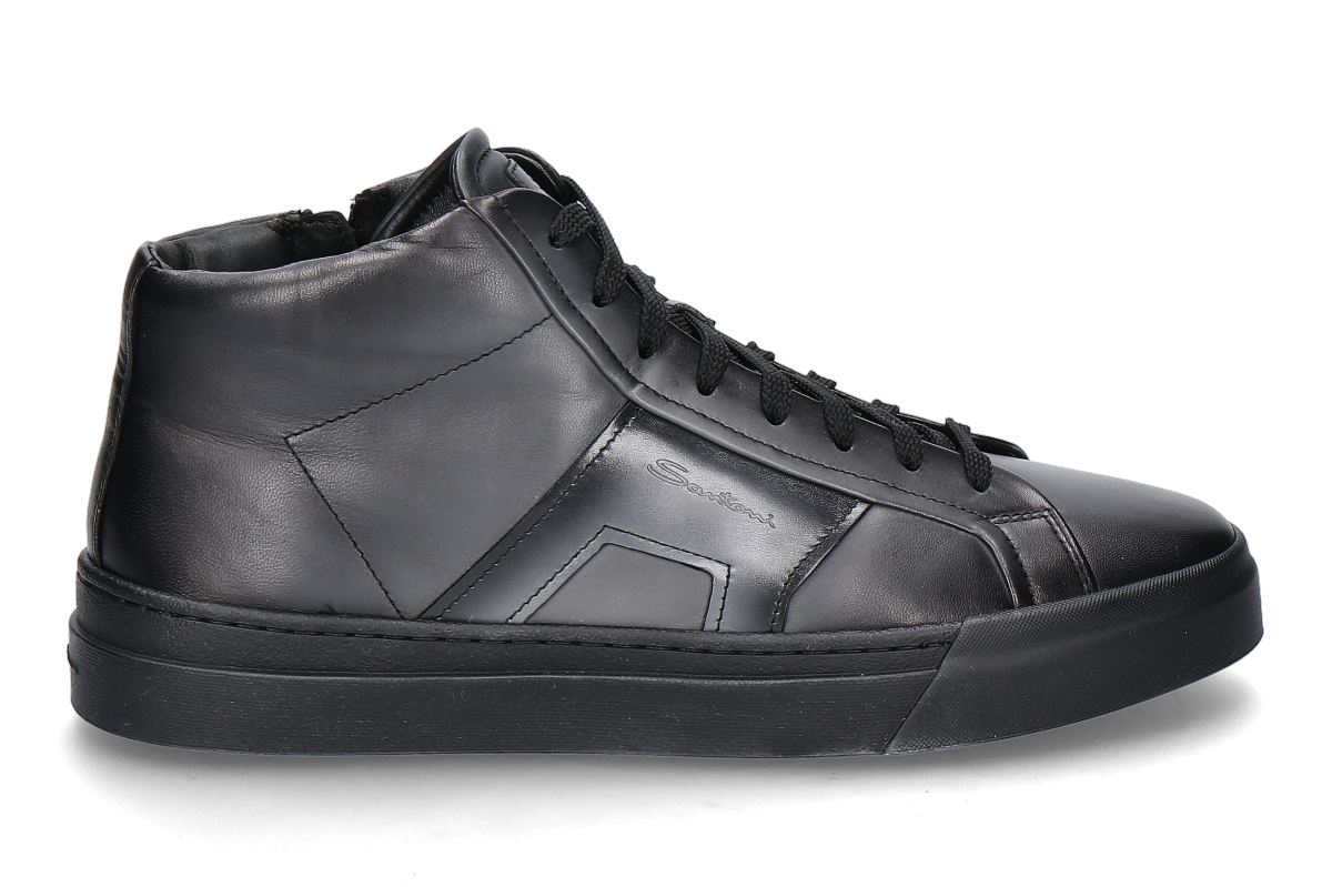 Santoni men's Mid-Cut sneaker DOUBLE BUCKLE- dunkelgrau/ schwarz 