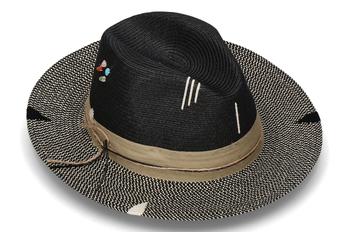 The Hat Gang Strohhut IBIZA- beige/ black- schwarz