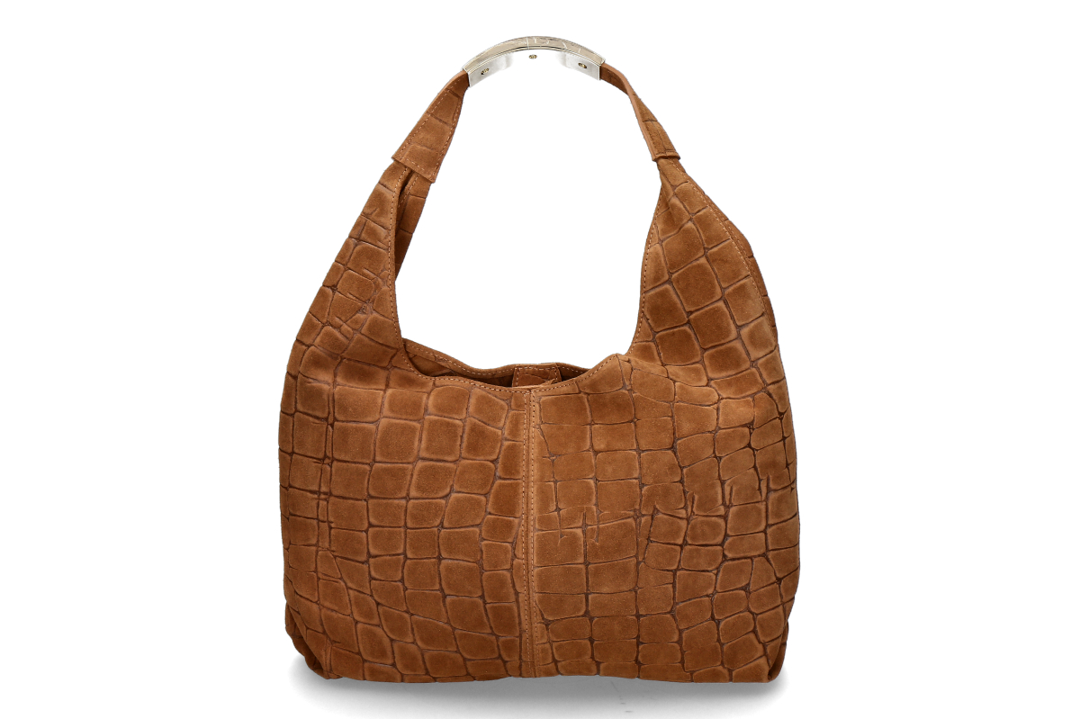My-Best Bag Firenze tote bag ELISSE CROCO SUEDE—cognac/medium brown