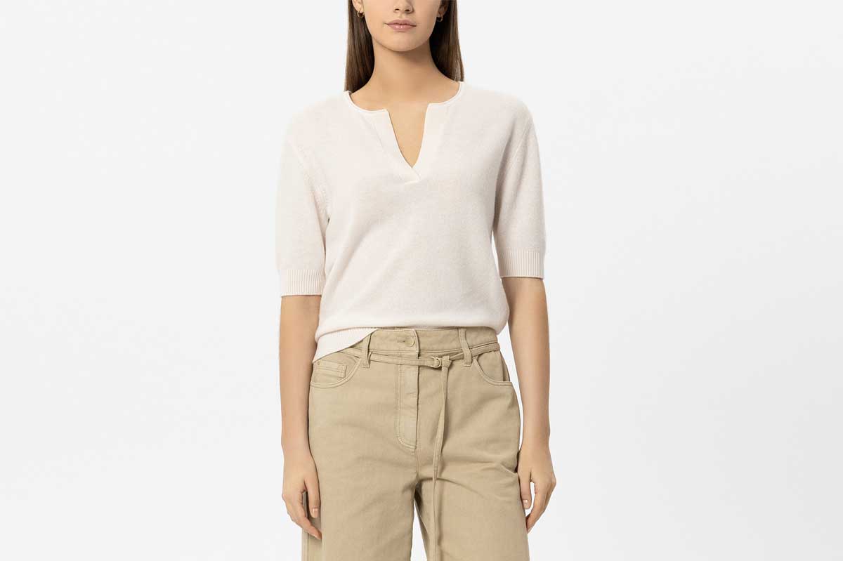 Luisa Cerano fine-knit-sweater CASHMERE-MIX – milk/ cream white