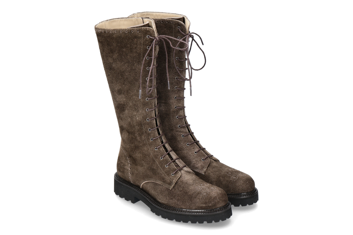 dirndl + bua lace-up boots ANTIKBOCK MOOR- lodengrün