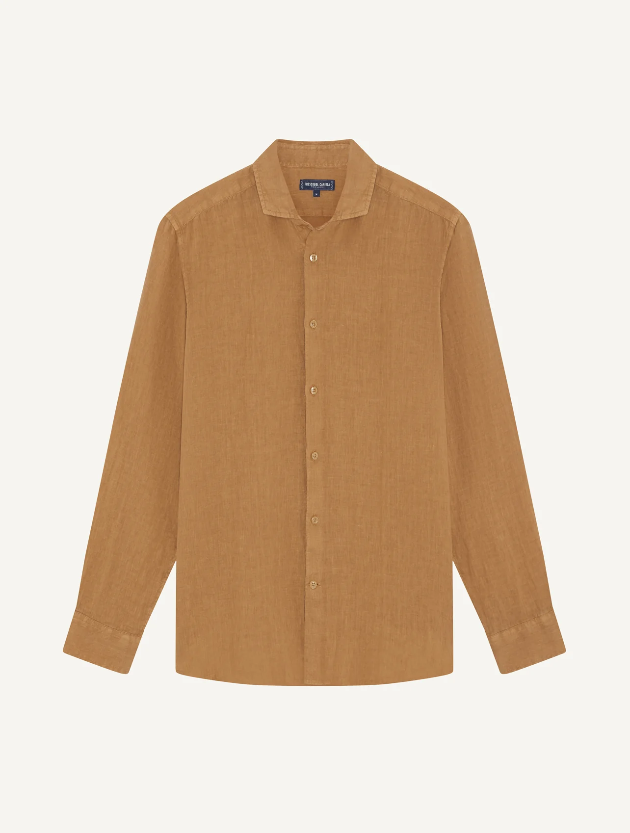 Frescobol Carioca men's shirt ANTONIO LINEN- almond