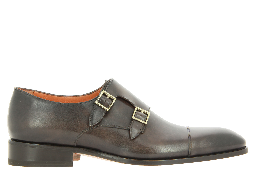 Santoni monk LEATHER BROWN