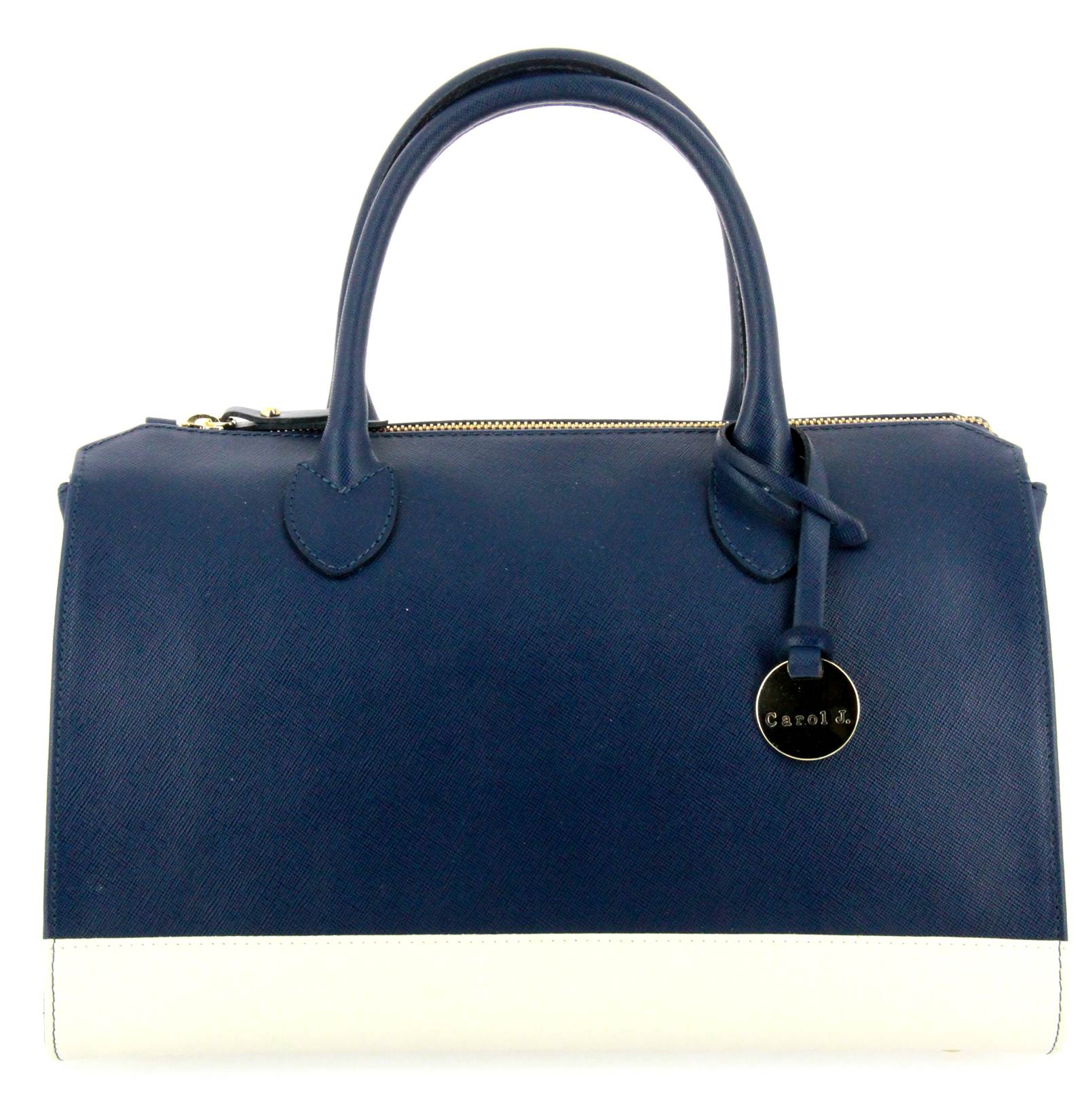 Carol J. handbag SAFFIANO BLUE BIANCO