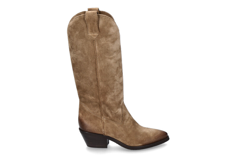 Lazamani Cowboy boots VELOURS SAND- beige