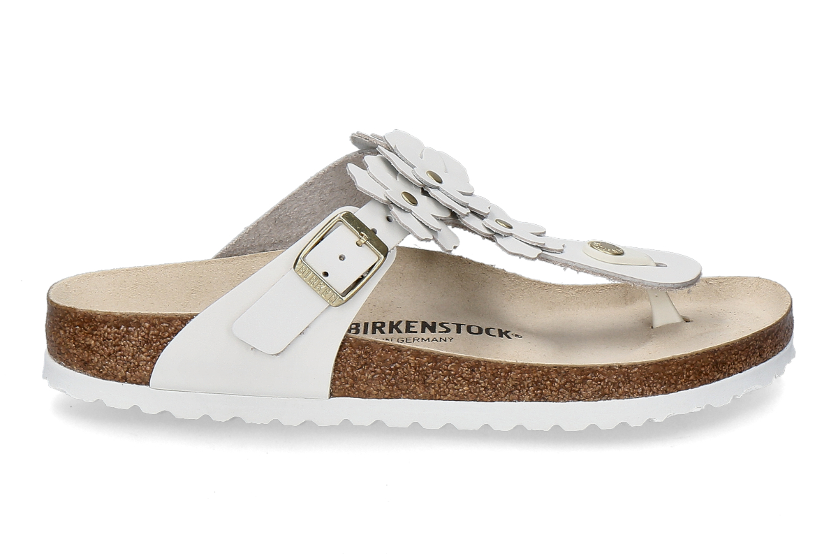 Birkenstock women's- thong mules GIZEH FLOWER REGULAR- white