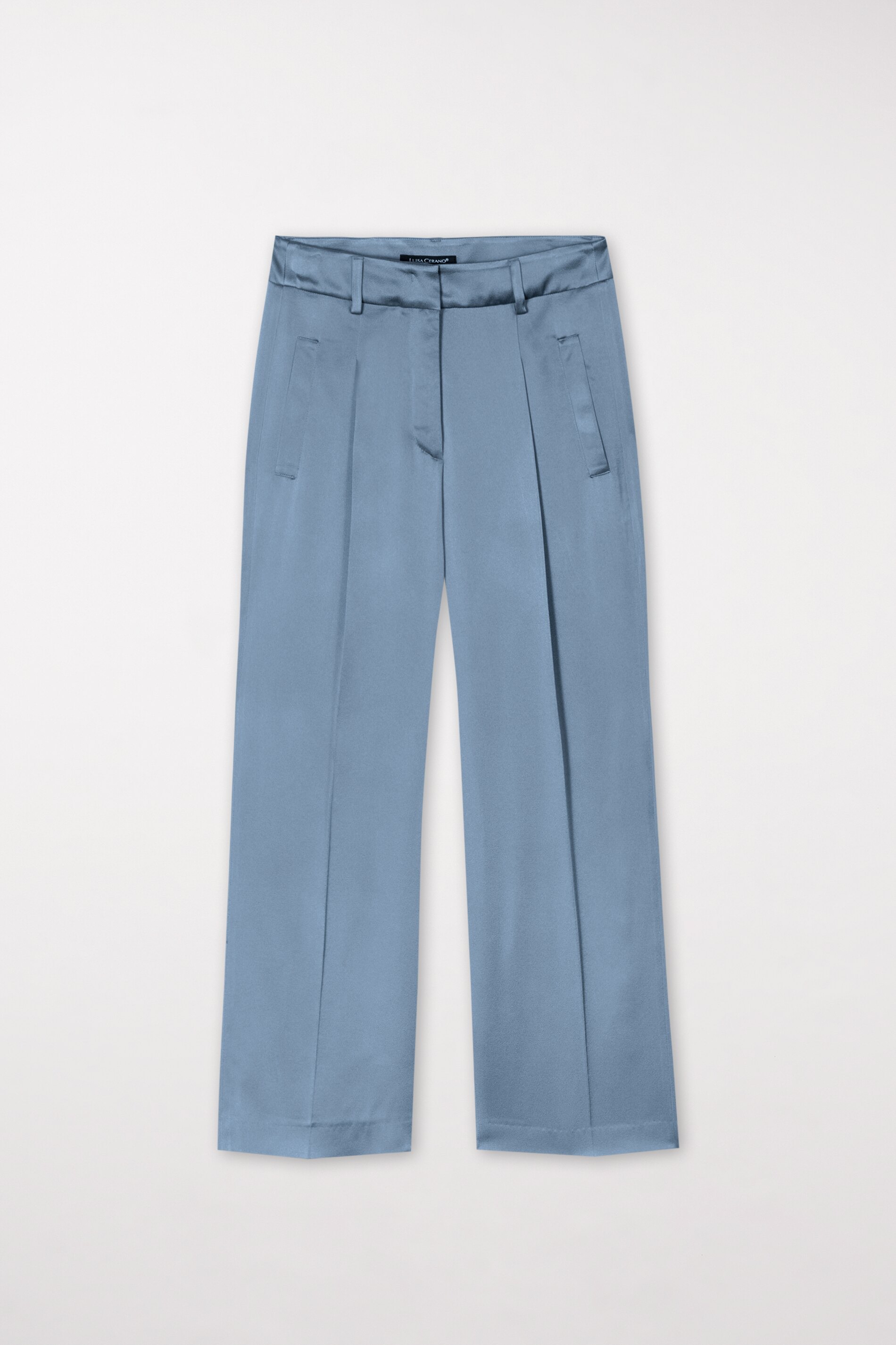 Luisa Cerano Hose SATIN WIDELEG PANTS - smoky blue/blau