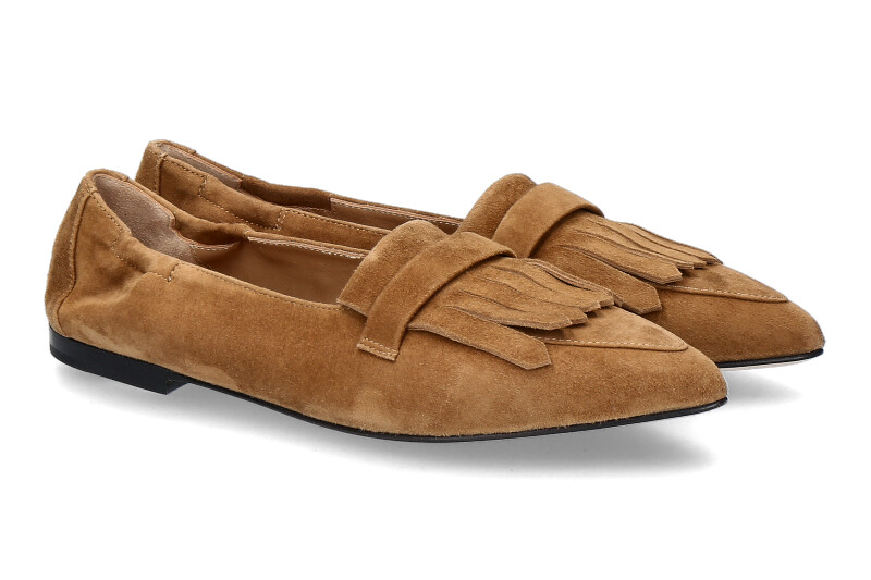 Pomme D'Or slipper CAMOSCIO CARAMEL CUOIO NERO