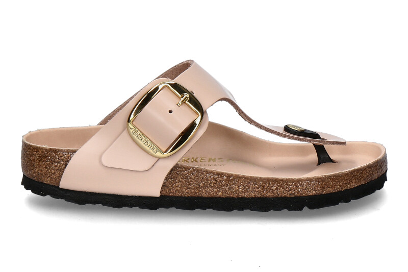 Birkenstock Zehentrenner GIZEH NORMAL BIG BUCKLE- high shine new beige