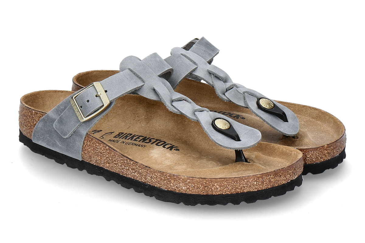 Birkenstock women's- thong mules GIZEH BRAIDED REGULAR- basalt gray