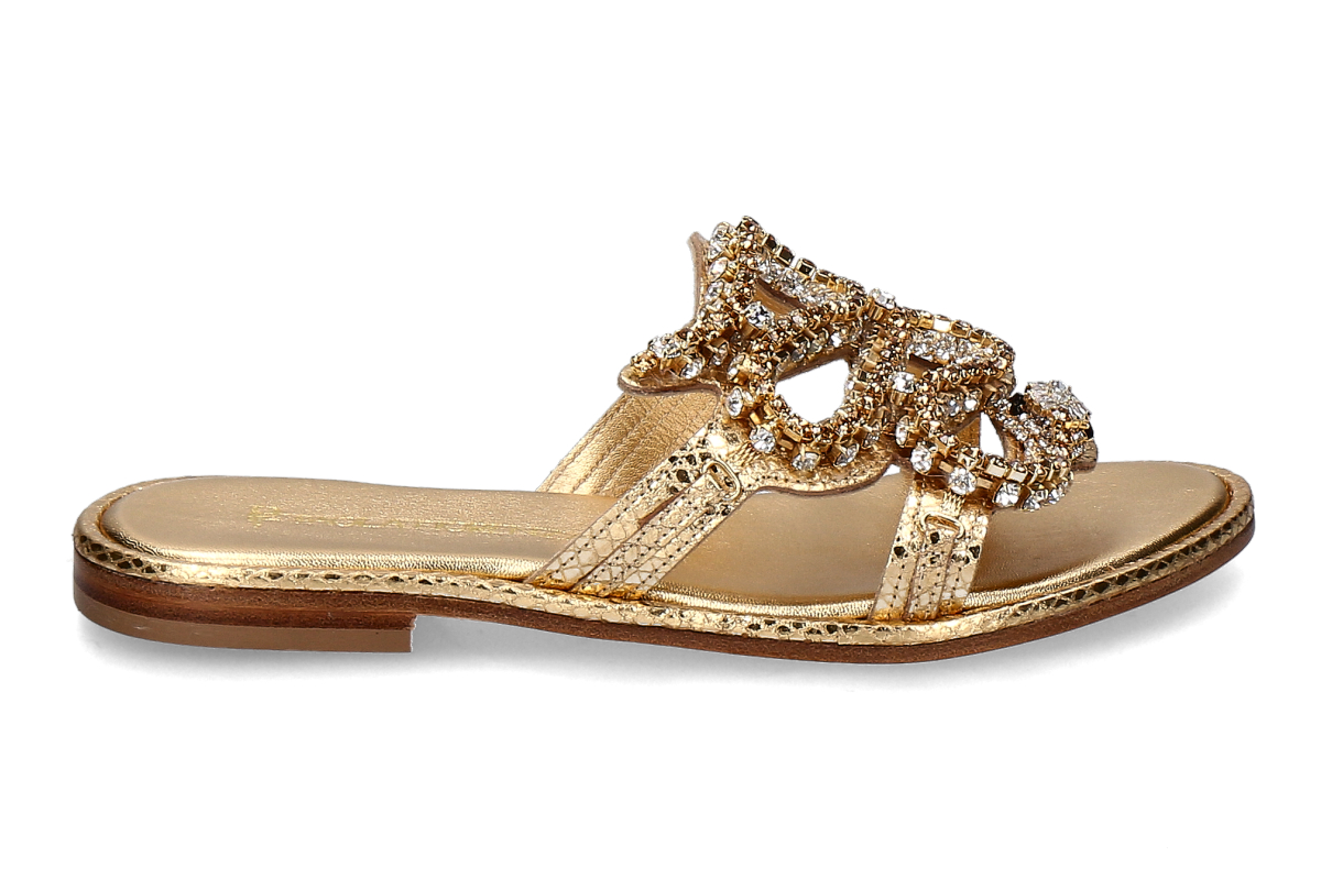Paola Fiorenza mules PELLE SNAKE- gold