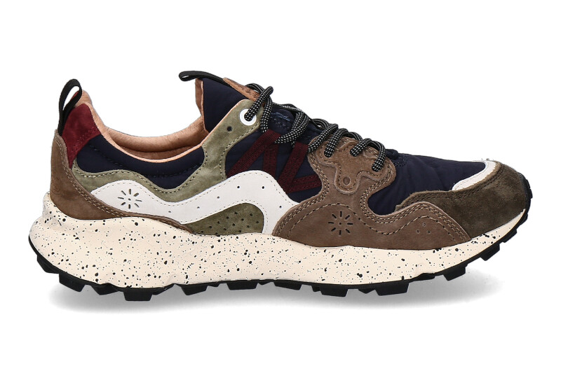 Flower Mountain men's sneaker YAMANO SUEDE NYLON- brown/ navy