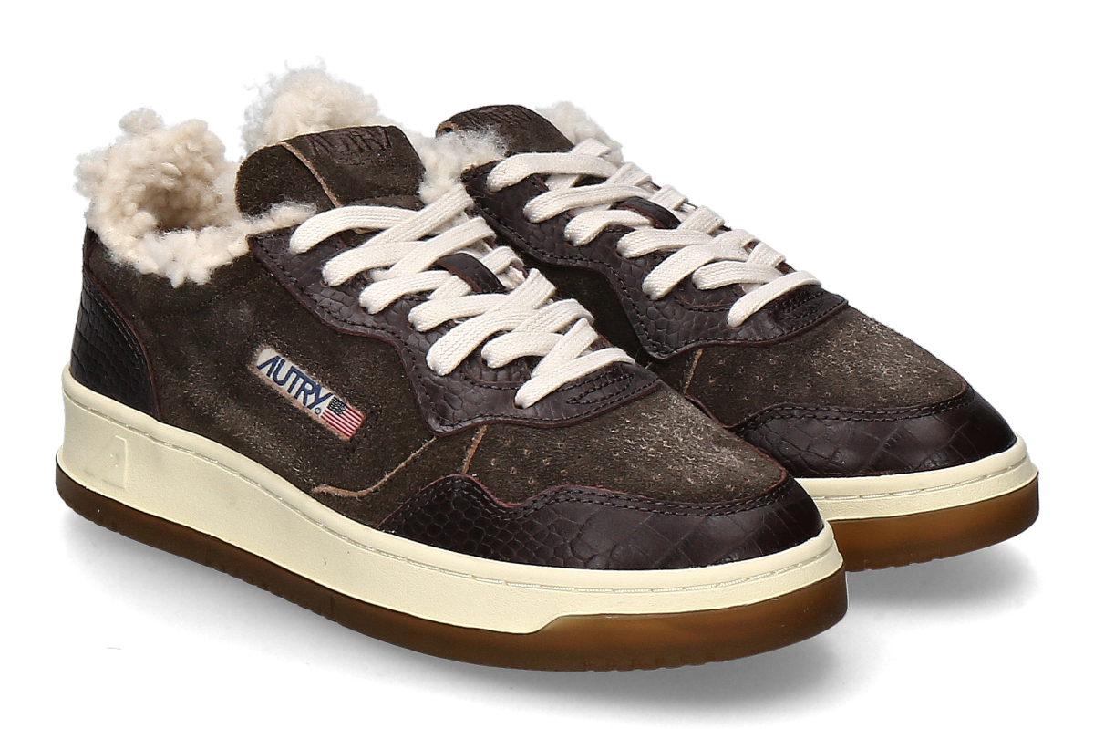 Autry women's lined sneakers SUEDE SHEARLING CJ01 - mustang/brown