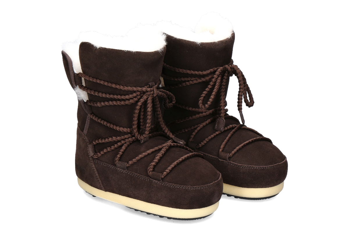 Moon Boot Bootie gefüttert EVX BOOT SUEDE-SHEARLIMG - dark brown/dunkelbraun