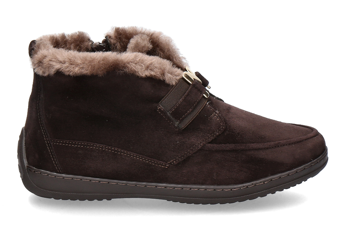Mania ankle boots lined 1410 CAMOSCIO- dark brown/ testa di moro