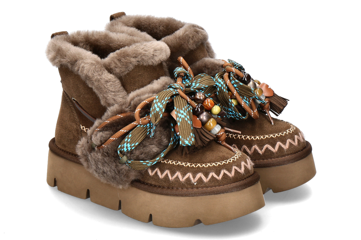 Nan-Ku Couture bootie lined GFH01- fango/ brown