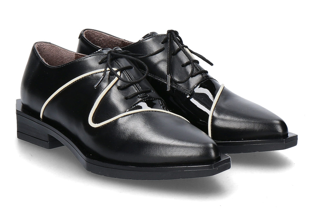  Le Bohémien lace-up G02 VITELLO VERNICE- nero/ off-white 