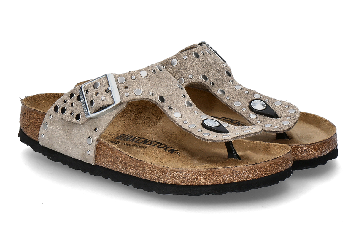 Birkenstock women's- thong-mules GIZEH RIVET- taupe