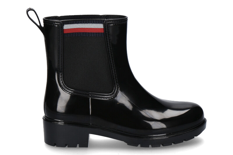 Tommy Hilfiger women's rubber boots CORPORATE ELASTIC RAINBOOT BLACK