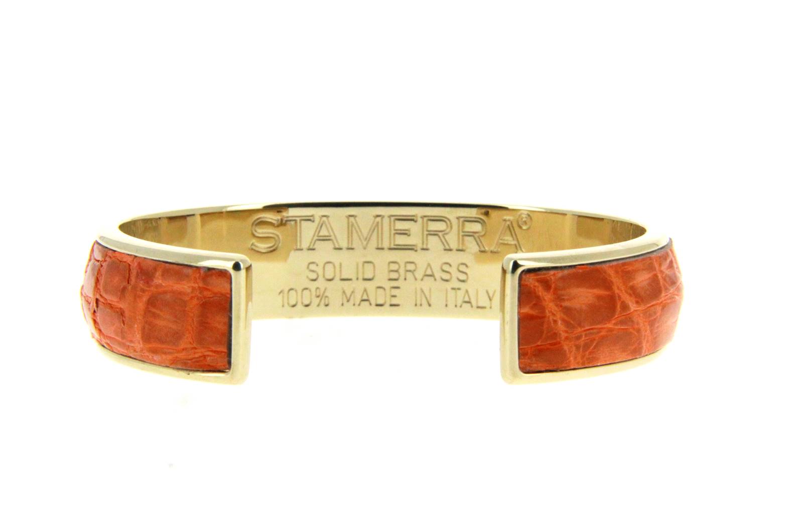 Stamerra bracelet VERO GENUINE CROCO MEDON GOLD ARANCIO