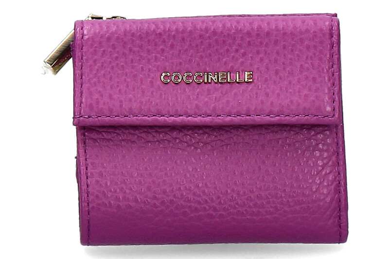 Coccinelle wallet GRAIN LEATHER METALLIC SOFT DAHLIA