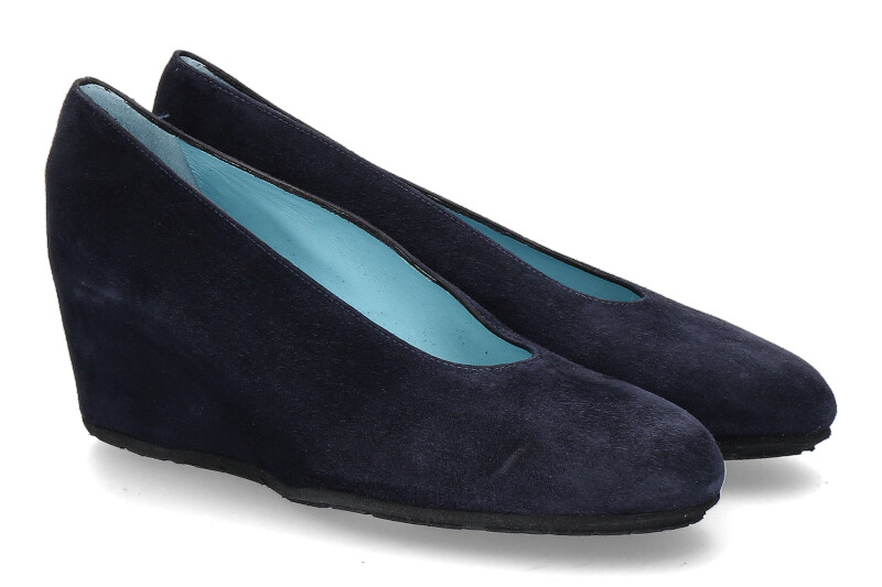 Thierry Rabotin wedge slipper DACIO CAMOSCIO NAVY