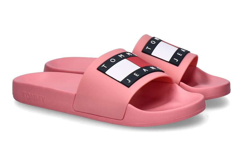 Tommy Jeans by Tommy Hilfiger Damen- Pantolette FLAG POOL SLIDE tickled pink