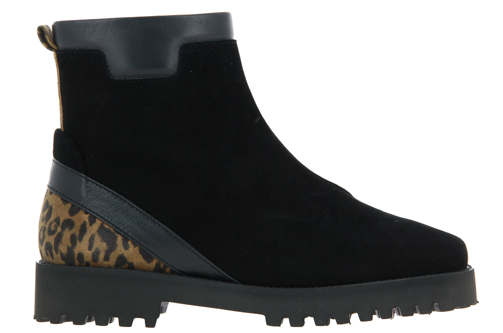 Mania ankle boots CAMOSCIO NERO LEOPARDINO