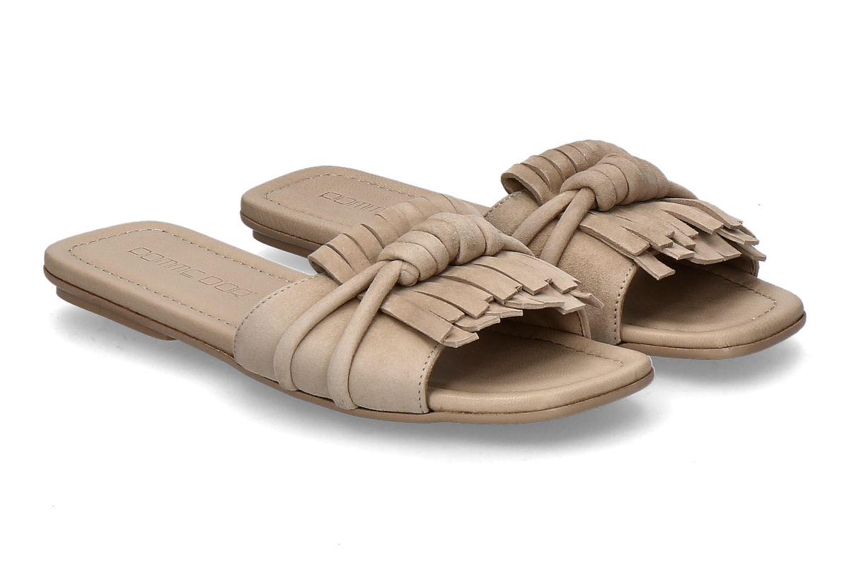 Pomme d' Or Pantolette MILEY 4 CAMOSCIO- soft mocha/ beige