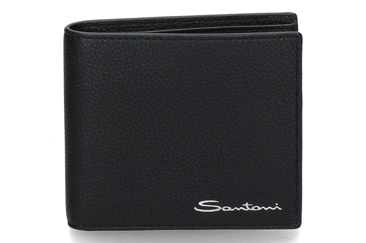  Santoni wallet PELLE BOTTALATA- black/ schwarz 