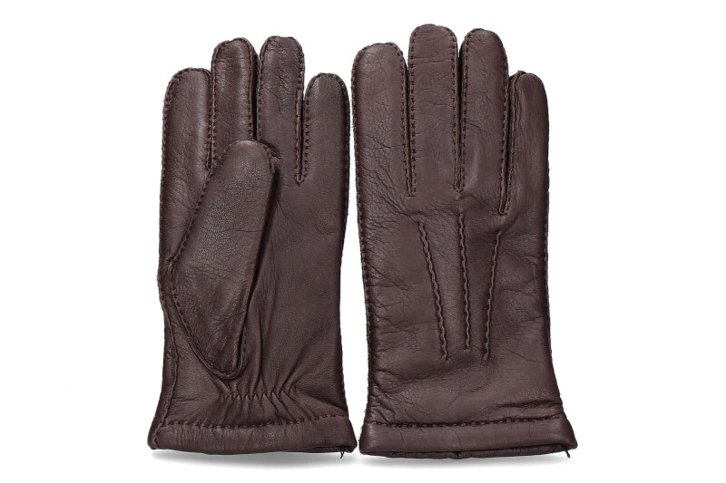 Restelli leather gloves BROWN