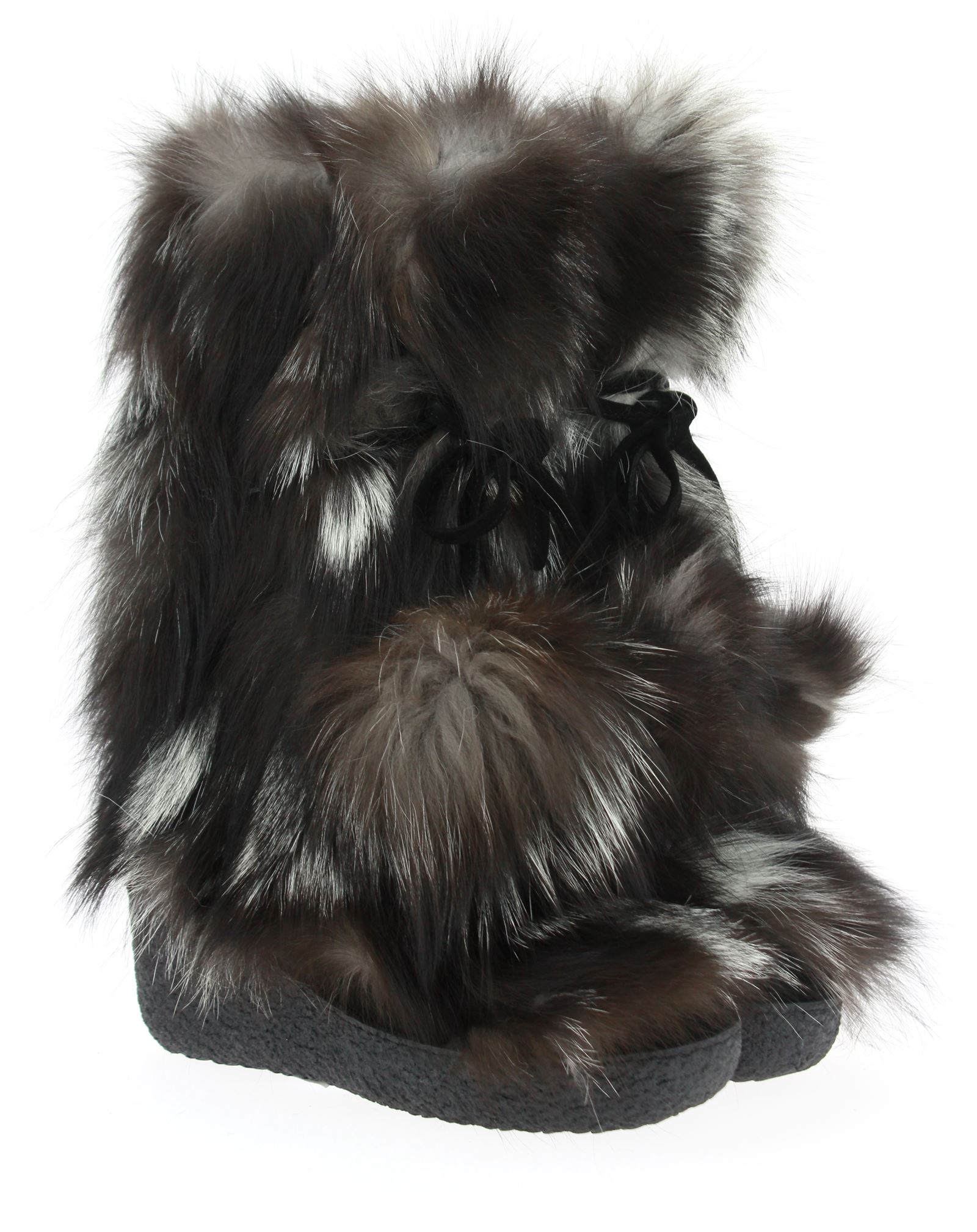 Diavolezza Fur boots SILVER FOX POM POM Fox Fur