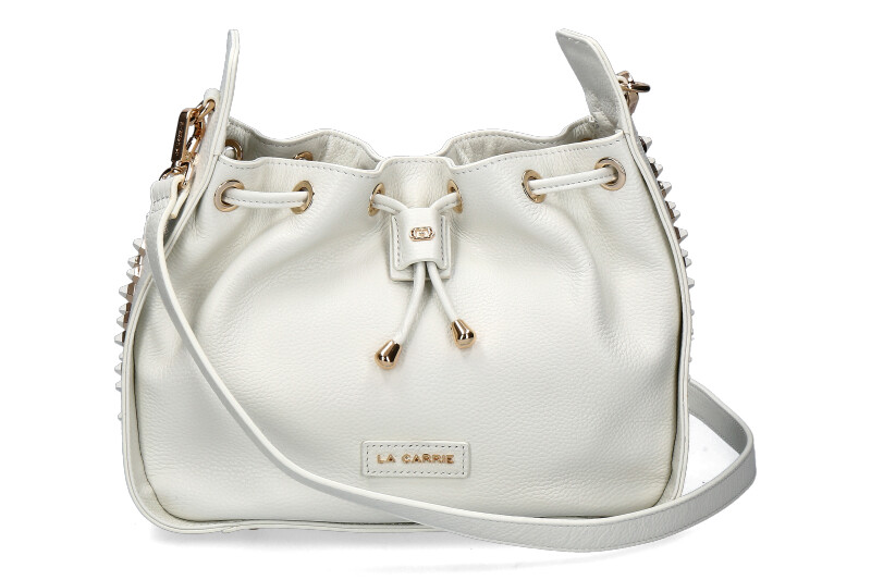 La Carrie pouch bag TUMBLED LEATHER WHITE