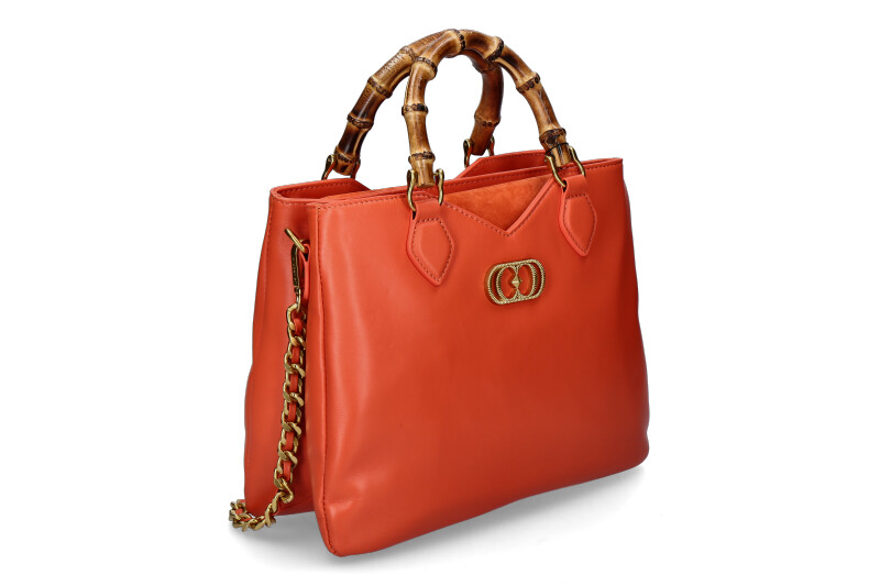 La Carrie handle bag TRANSITION BELLOWS LEATHER SUEDE ORANGE