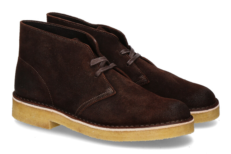 Clarks Originals lace-up DESSERT BOOT DARK TAN SUEDE