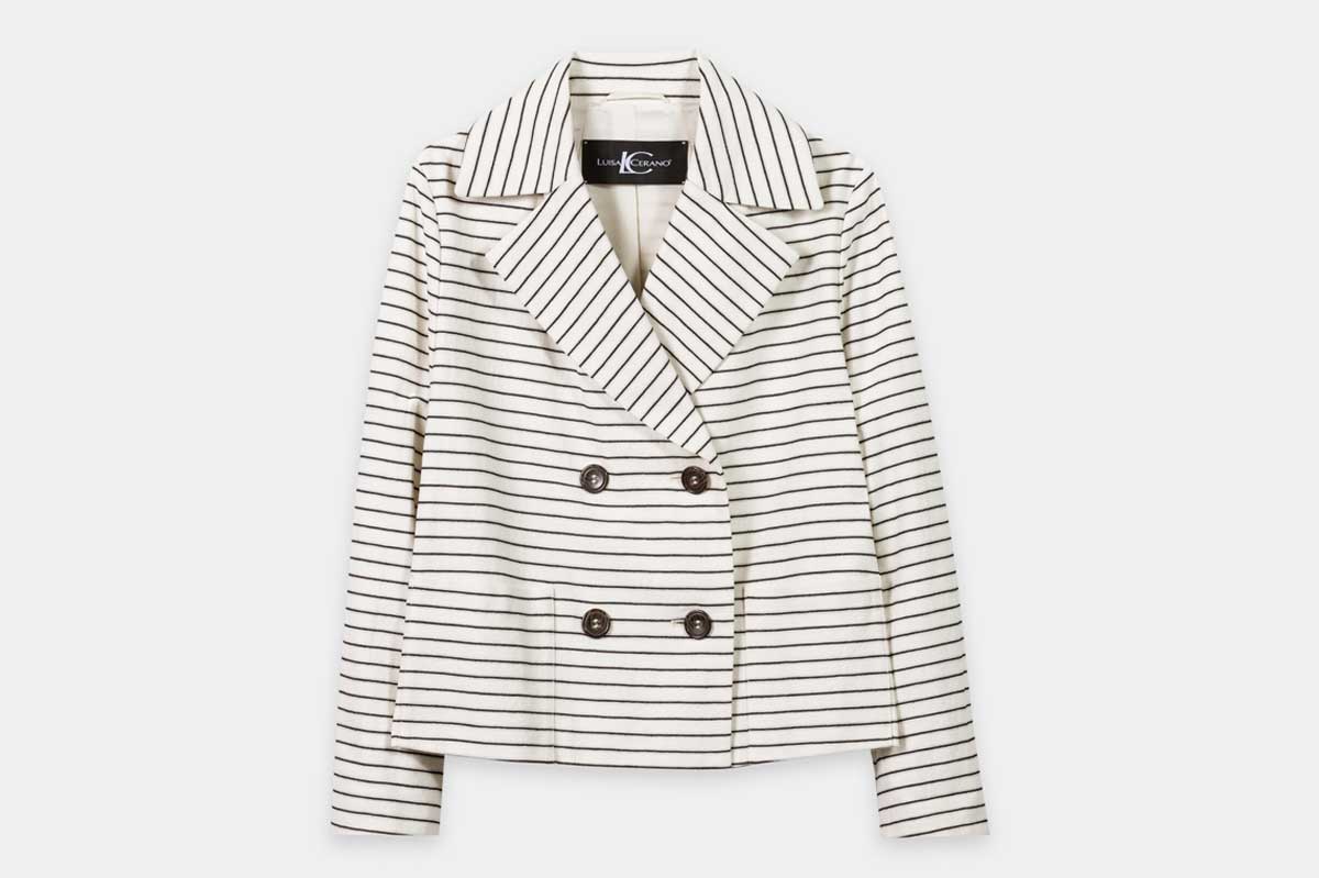 Luisa Cerano caban-jacket STRIPES- cream/ navy blue