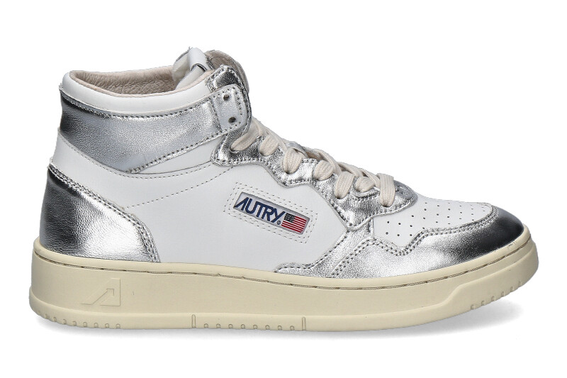 Autry sneaker MID WOMAN LEATHER SILVER