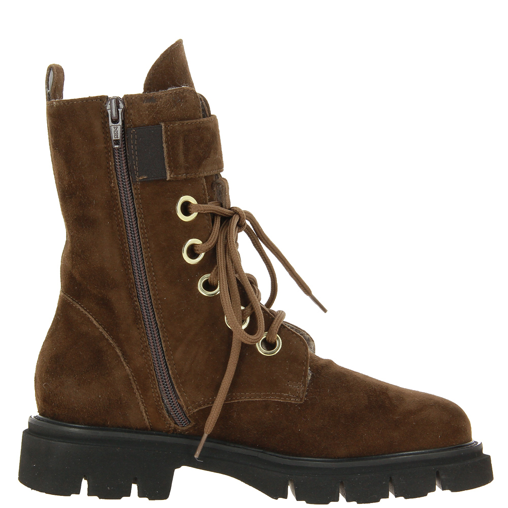 Luca Grossi lace-up ankle boots lined CAMOSCIO MARRONE