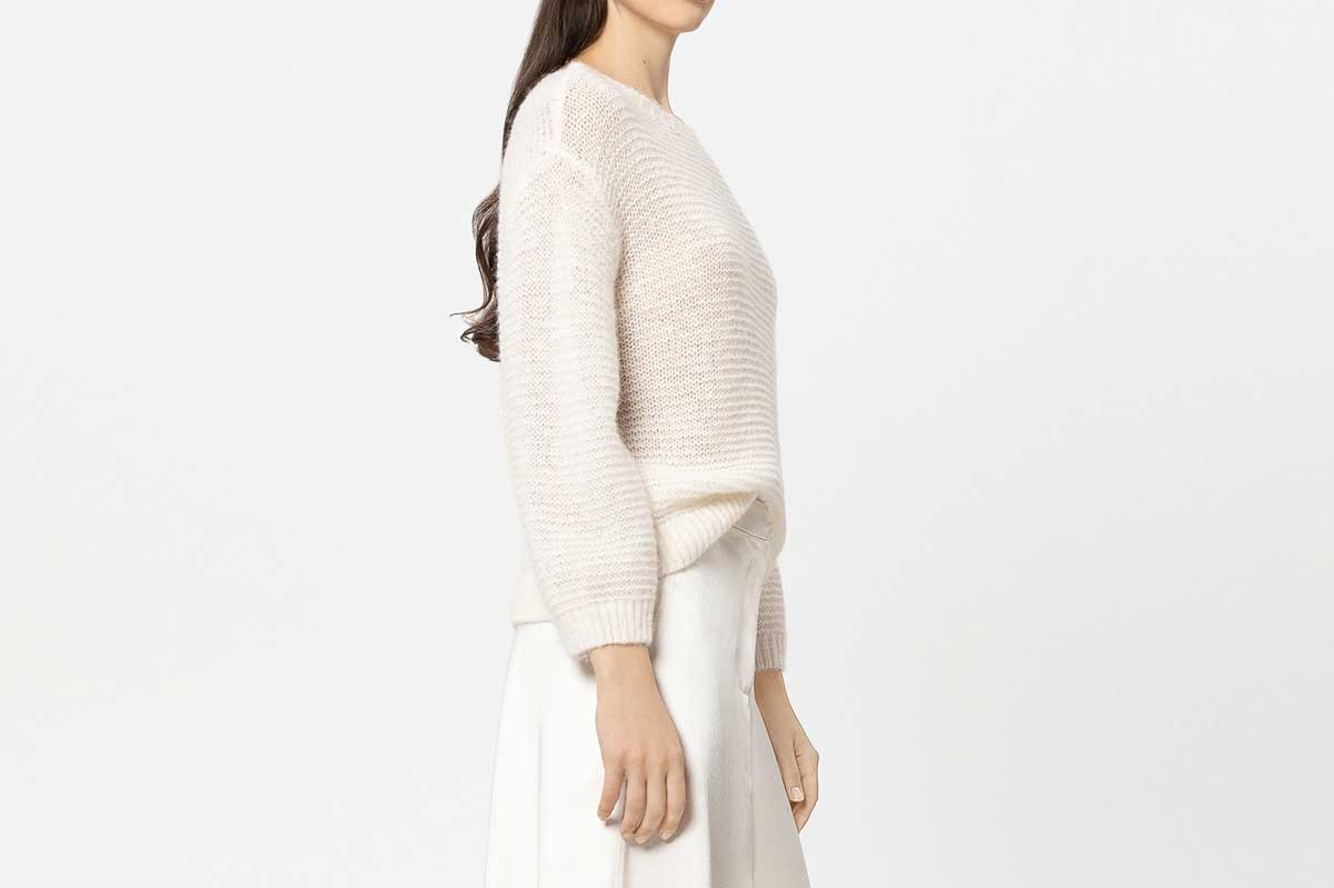 Luisa Cerano knit sweater PURL KNIT- cream/ white