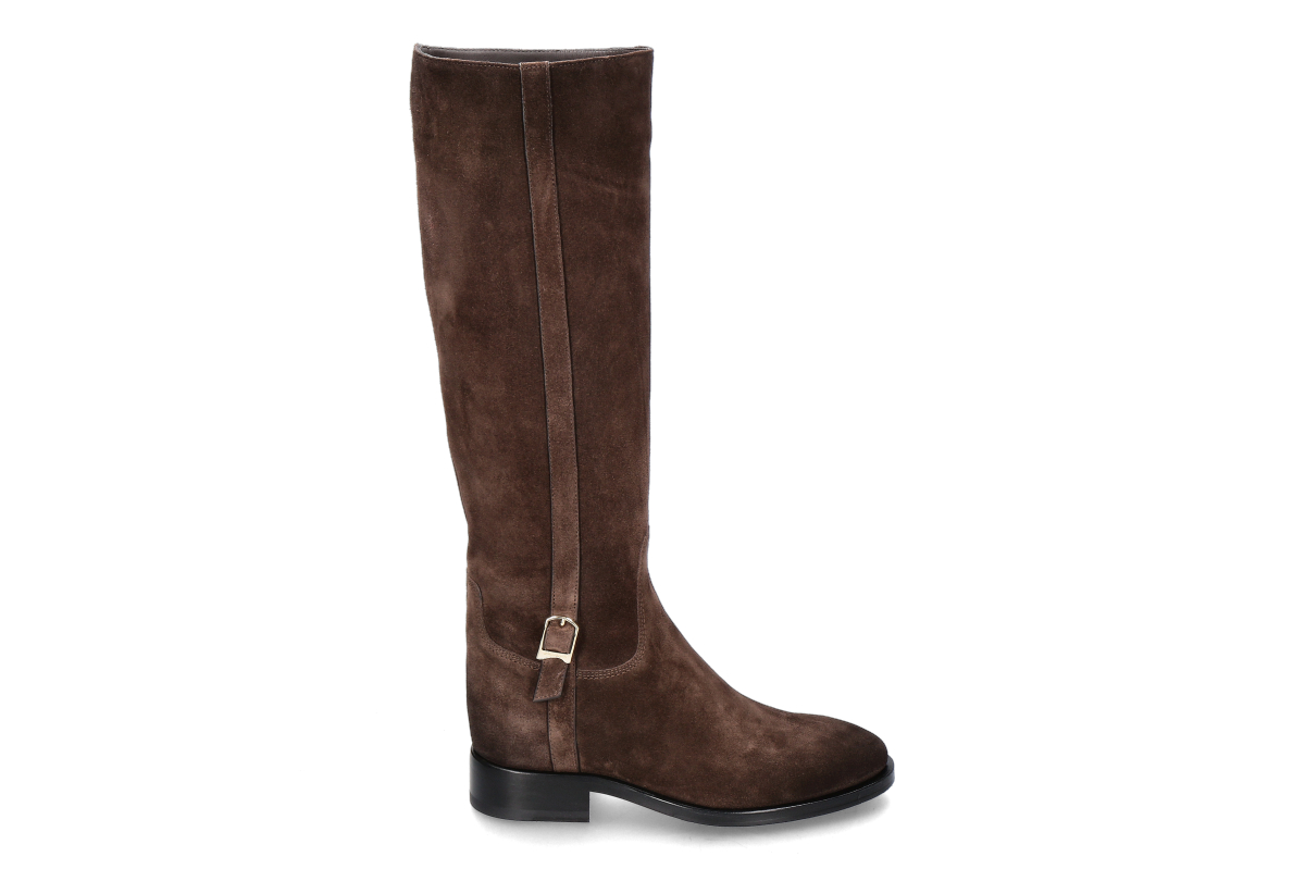 Santoni women's riding boots HERMIBO VELOURS- dark brown/ dunkelbraun 