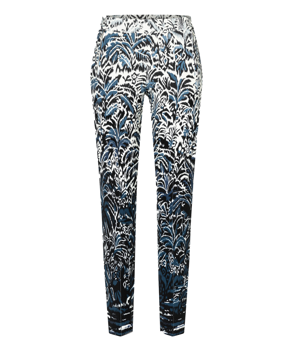 Cambio pants RIKE CROPPED BLUEISH PALM LEAF