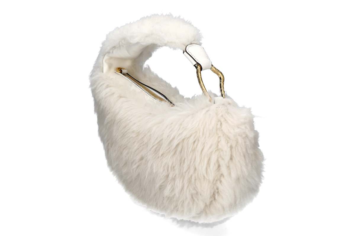 Biagini Baloon-Bag BALOON FURRY - cream / cremé-white