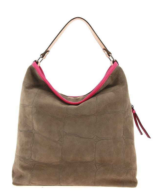 Carol J. bag SUEDE DOLLARO TAUPE FUXIA