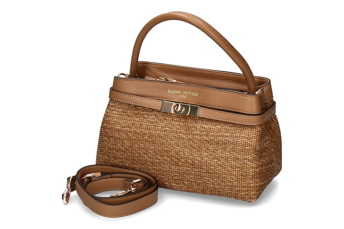 Gianni Notaro handbag- nat camel/ nut brown