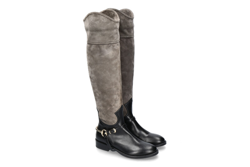 Le Pepé boots CAMOSCIO FANGO NAPPA NERO